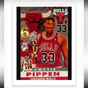 NEW!💯 SCOTTIE PIPPEN 8.5x11 GLOSSY COLOR ART CHICAGO BULLS SELF CREATED POSTER!